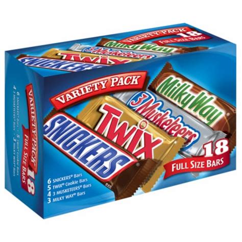 Snickers & Twix & Milky Way & 3 Musketeers Variety Pack Chocolate Candy Bar Assortment, 18 bars ...