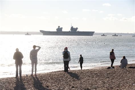 Crew aboard Royal Navy warship HMS Prince of Wales praised as she leaves Portsmouth