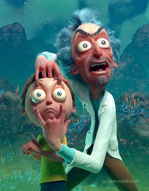 Spent a week on this Rick & Morty fan art 😁 (Sculpted in Zbrush & rendered in Arnold) : r/3Dmodeling