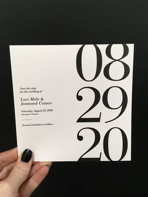 Modern edgy save the date card | Save the date designs, Minimalist wedding invitations, Save the ...