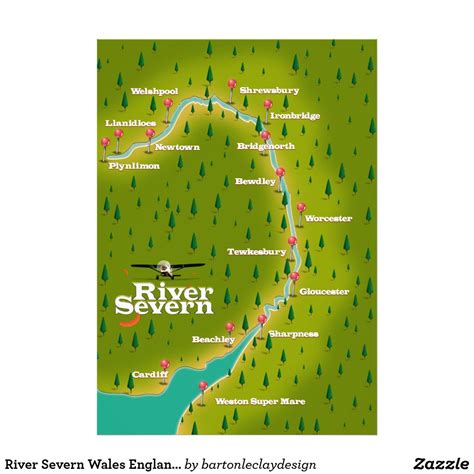 River Severn Wales England travel map Photo Print | Zazzle | River ...