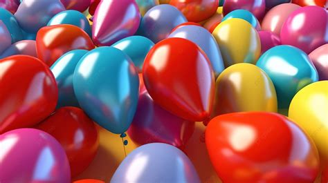 Vibrant And Glossy Balloons In 3d Illustration Background, Birthday ...