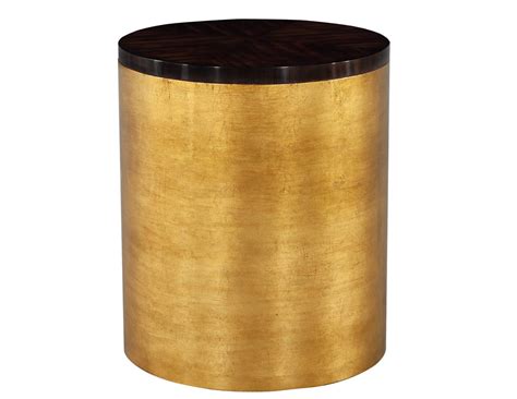 Modern Round Accent Table in Gold Leaf - Carrocel Fine Furniture