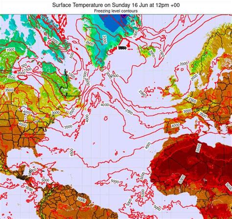 North-Atlantic Surface Temperature on Saturday 07 Sep at 12am +00