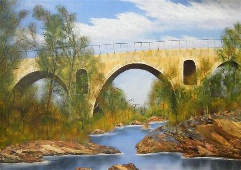 Roman Creek Bridge Painting by Larry Doyle - Fine Art America