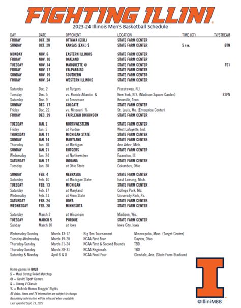 Illini Basketball Schedule 2024 24 Printable - bunni miofmela