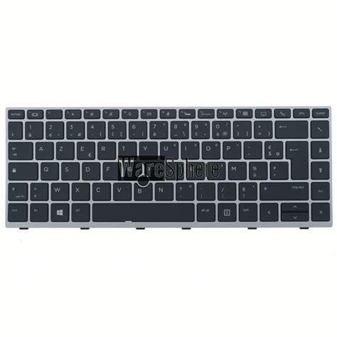 Laptop FR Keyboard for HP EliteBook 840 G5 with Backlit Silver Frame Point