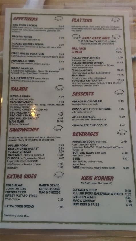 3 Little Pigs BBQ Menu, Menu for 3 Little Pigs BBQ, Venice, Venice ...