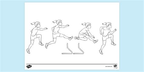 Hurdling Technique Colouring Sheet | Colouring Sheets