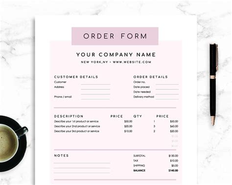 Order Form Template Google Sheets - Etsy Canada