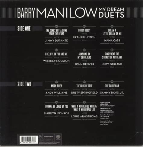 Barry Manilow My Dream Duets US vinyl LP album (LP record) (737421)