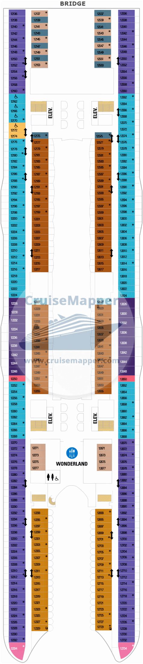 Wonder Of The Seas deck 12 plan | CruiseMapper