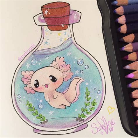 Kawai Axolotl Cute Animal Drawings Cute Art Animal Drawings | Images and Photos finder