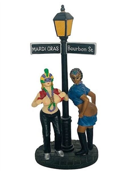 Mardi Gras Figurine Bourbon Street Sculpture Statue Nude Boobs Naked ...