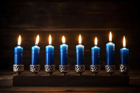 Premium AI Image | Candlelit Blessings Hanukkah Candles photo