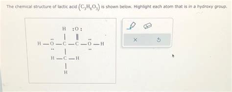 Solved The chemical structure of lactic acid (C3H6O3) is | Chegg.com