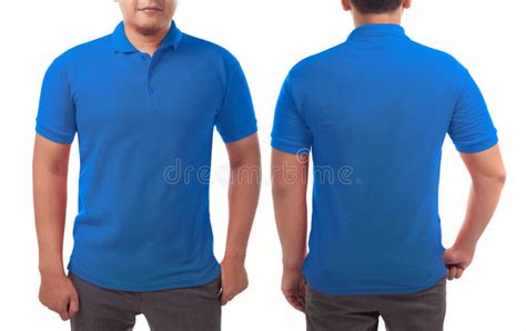 View Polo Shirt Design Template Blue Background - Unique Design