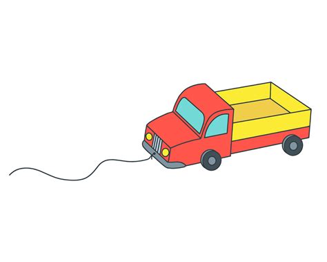 Toy truck. Cartoon vector illustration. Isolated on a white background 7539672 Vector Art at ...