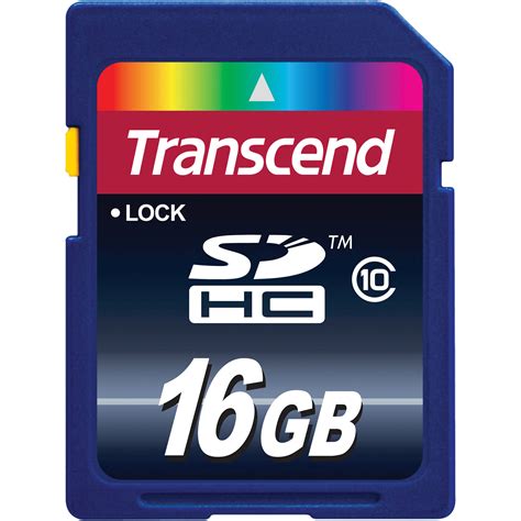 Transcend 16GB SDHC Memory Card Class 10 TS16GSDHC10 B&H Photo