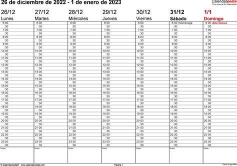 Gratis Calendario Semanal 2023 Excel Y Pdf To Word - IMAGESEE