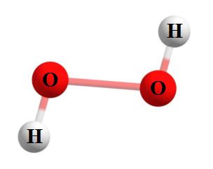 Illustration of the chemical structure for hydrogen peroxide ...