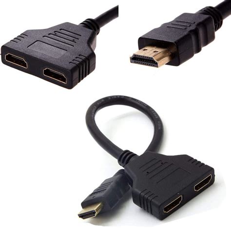 2 Way HDMI Switcher Cable; Dual HDMI Switch, Gold: Amazon.co.uk: Camera & Photo