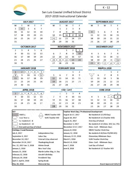 Hawthorne Elementary School Calendars – San Luis Obispo, CA