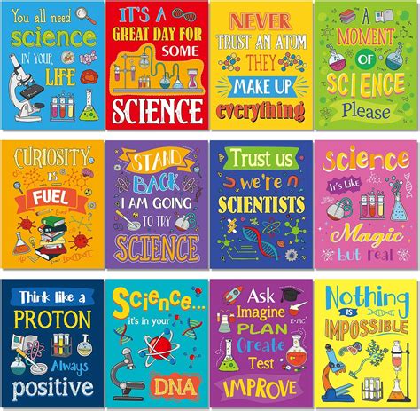 Amazon.com : Seajan 12 Pcs Science Classroom Posters Positive Chemistry ...