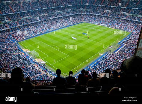 Real Madrid- Getafe football match, Santiago Bernabeu stadium. Night ...