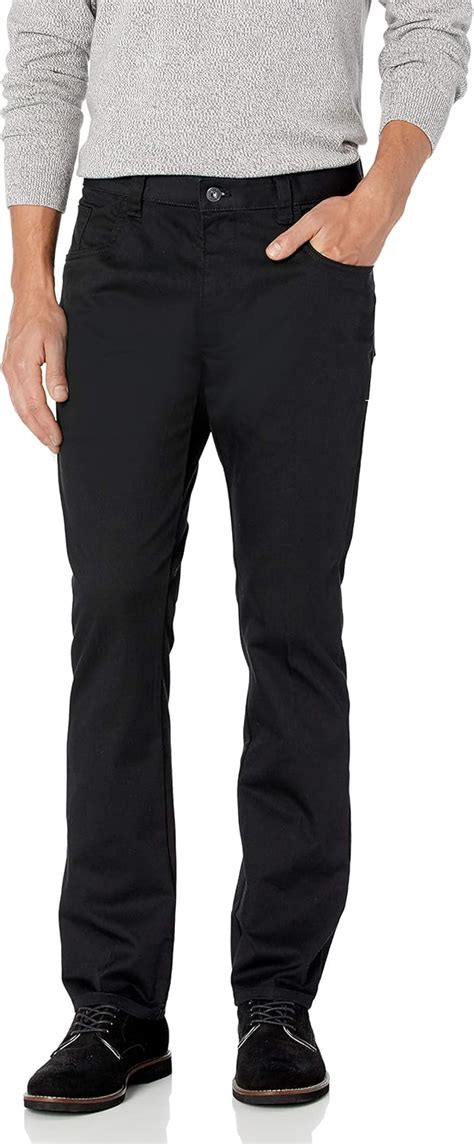 Van Heusen Men's Flex Slim Fit 5 Pocket Pant, Black, 32W x 29L at ...