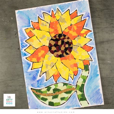 Paper Sunflower Collage Art - Arty Crafty Kids