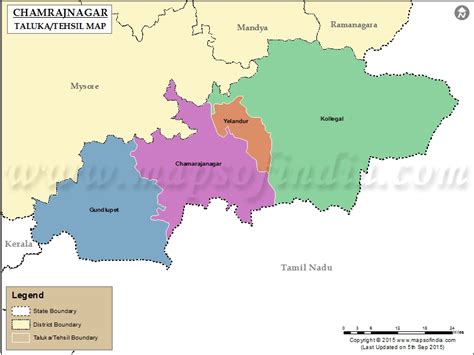 Chamarajanagar Tehsil Map, Chamarajanagar Taluk Map