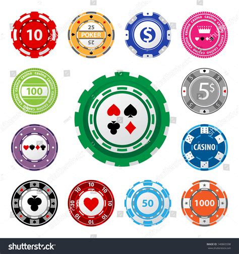 Great Set Gambling Chips Your Designs Stock Vector (Royalty Free ...