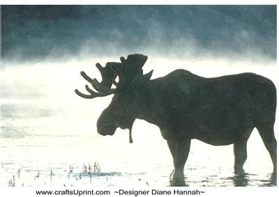 Bull Moose Silhouette Watercolor - CUP252268_874 | Craftsuprint