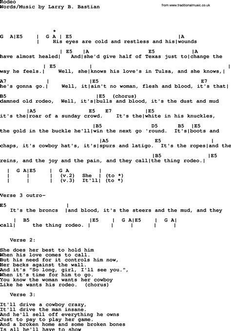 Rodeo, by Garth Brooks - lyrics and chords