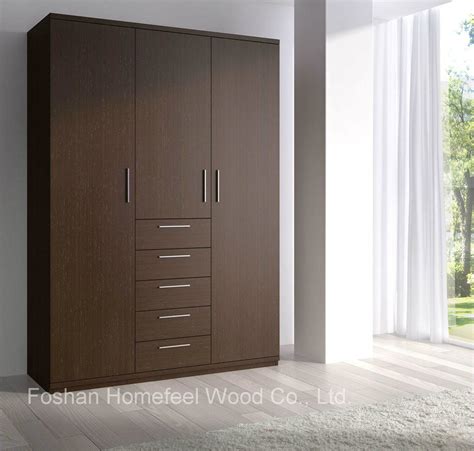 Dark Brown Wooden Wardrobe with 3 Door Modern Furniture (HF-EY0813 ...