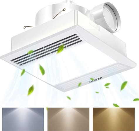 FASDUNT Ultra Quiet Bathroom Exhaust Fan, 110 CFM, 3 Adjustable Colors ...