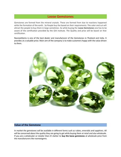 Loose gemstones by navneetgems - Issuu