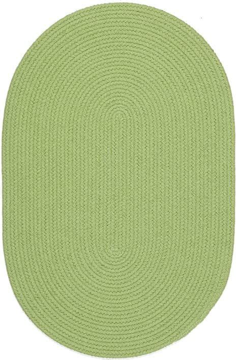 the oval rug in lime green