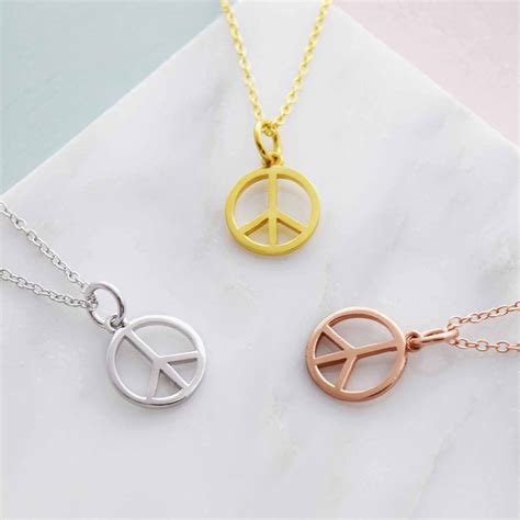 Peace Symbol Necklace By Dainty Edge Jewellery