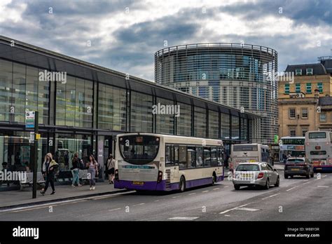 This is Bath bus station in the downtown area Stock Photo - Alamy