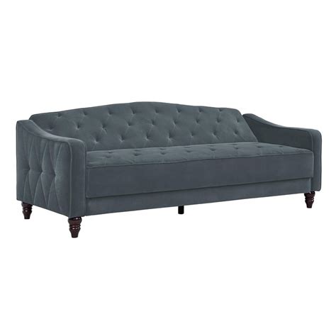 Novogratz Vintage Tufted Sofa Sleeper II- Blue Velvet