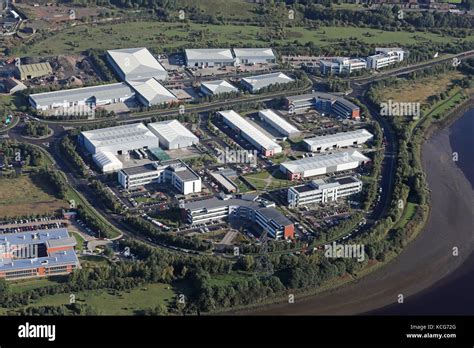 aerial view of Newburn Riverside Park, Newcastle upon Tyne, UK Stock Photo - Alamy