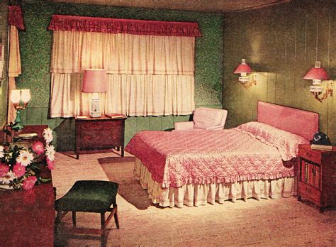 Glamorous pink mid-century bedroom, 1953 | Retro bedrooms, Bedroom ...