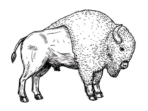 Drawing of bison (buffalo) – drawing-of.eu