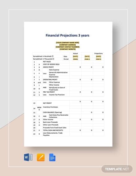 27+ Financial Projection Templates in Google Docs | Google Sheets | Excel | Word | Numbers ...