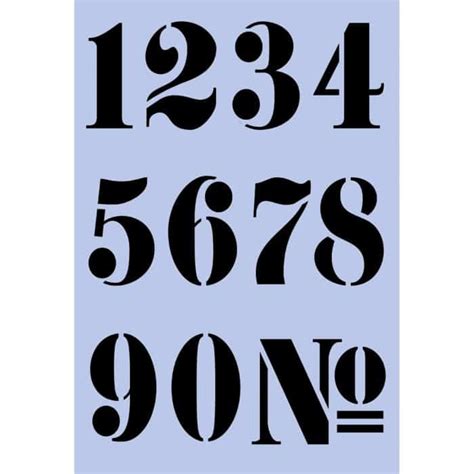 French Numbers A4 size stencil 008 - Dovetails Vintage