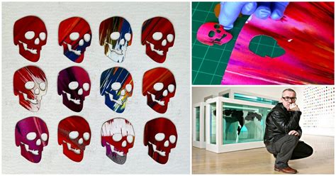 British artist Damien Hirst’s US$28k skull-painting dissected into 90 ...