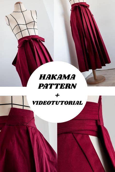 Hakama PDF pattern + video tutorial | For Women and Man | Patrones de ropa, Ropa japonesa y Ropa ...