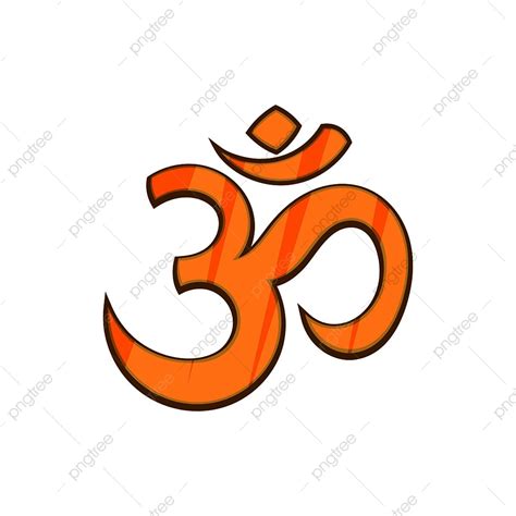 Hindu Symbols Clipart PNG Images, Hindu Om Symbol Icon In Cartoon Style On A White Background ...